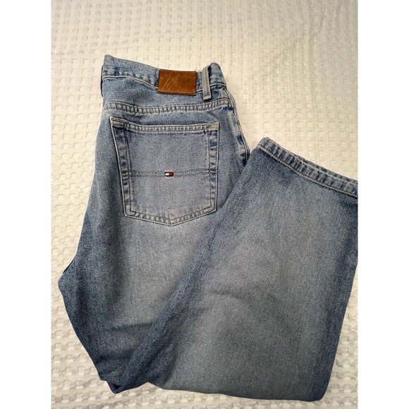 Vintage Tommy Hilfiger Jeans Womens 12 Y2k Cropped 25" Boyfriend Mid Rise Denim - Picture 1 of 16